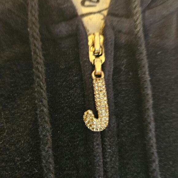 Juicy couture 2010's black full zip hoodie velour track jacket. Size XL - Picture 11 of 11